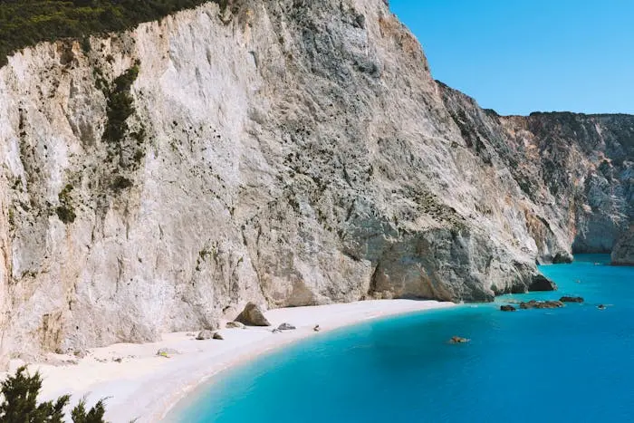 Blick auf eine Bucht auf der Insel Lefkada