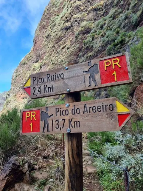 Holzschilder die Wanderweg ausweisen
